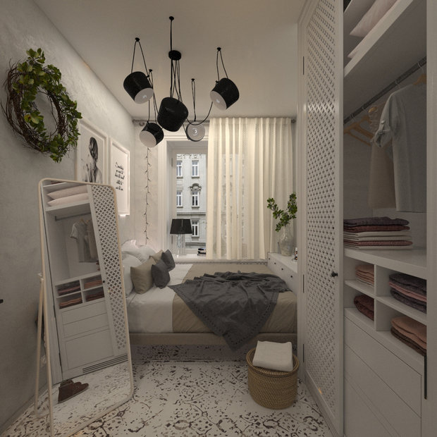 Фотография: Гардеробная в стиле Скандинавский, Квартира, Проект недели, Блочный дом, 2 комнаты, 40-60 метров, Юлия Штыкина, Ла Корунья – фото на INMYROOM