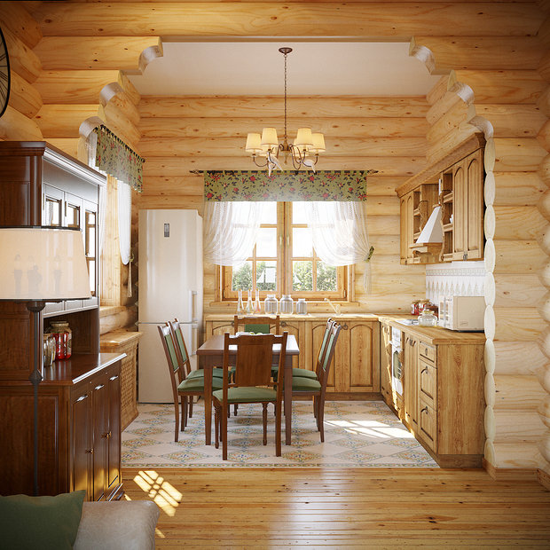 Фото из портфолио Дачный дом из оцилиндрованного бревна – фотографии дизайна интерьеров на INMYROOM
