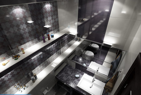 Дизайн ванной комнаты в квартире в Эстонии, современный стиль