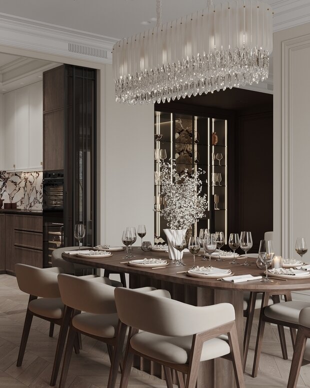 Фото из портфолио Дизайн-проект квартиры в ЖК «Victory Park Residences (Виктори Парк Резиденсез)» в стиле неоклассика – фотографии дизайна интерьеров на INMYROOM