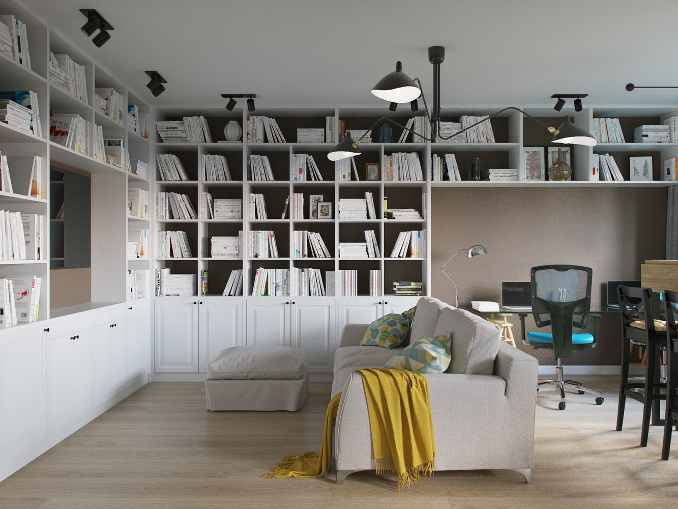 Фотография: Гостиная в стиле Скандинавский, Квартира, Проект недели, Москва, Никита Зуб, Блочный дом, 3 комнаты, Дизайн-студия «Цуккини», 60-90 метров – фото на INMYROOM