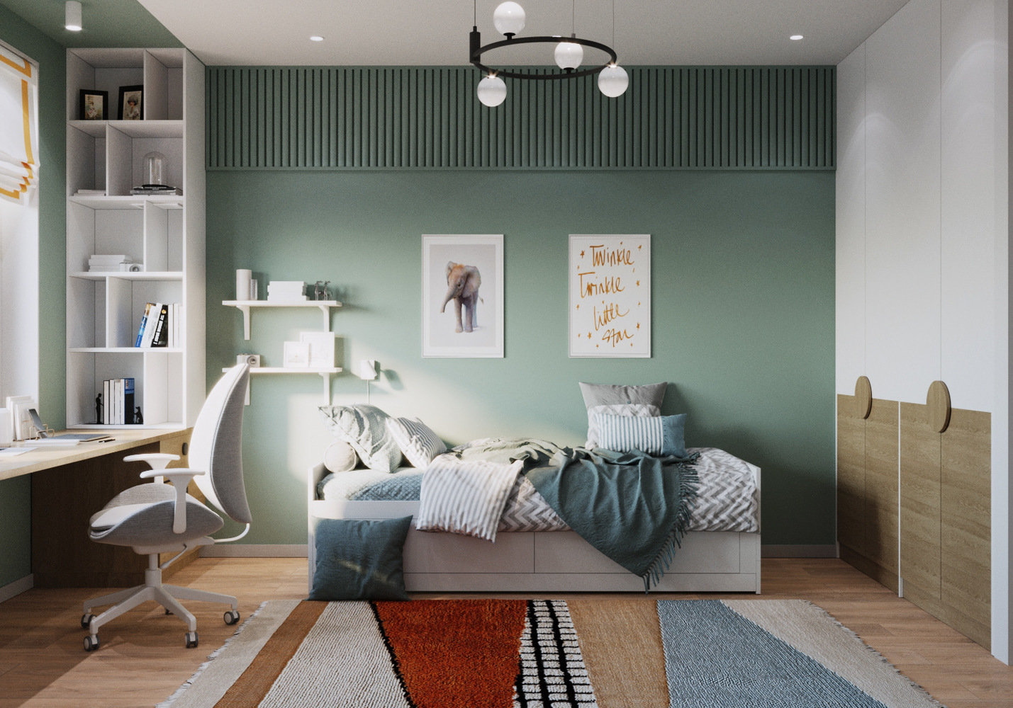 Фотография: Детская в стиле Современный, Квартира, Проект недели, Санкт-Петербург, 3 комнаты, 60-90 метров, Екатерина Третьякова, Tretiakova Interior – фото на INMYROOM