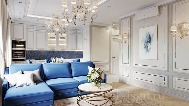 Фото из портфолио Неоклассика с трендовыми вставками в "Воронцовском парке" – фотографии дизайна интерьеров на INMYROOM