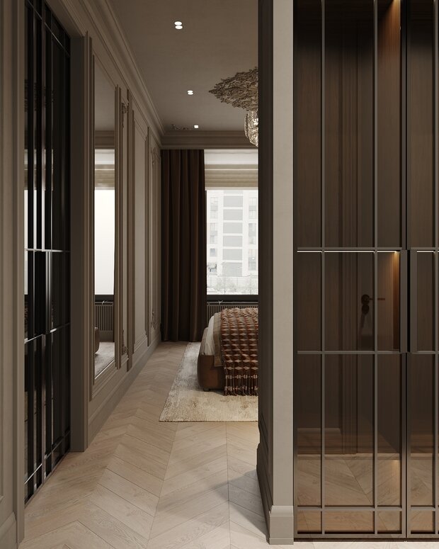 Фото из портфолио Дизайн-проект квартиры в ЖК «Victory Park Residences (Виктори Парк Резиденсез)» в стиле неоклассика – фотографии дизайна интерьеров на INMYROOM