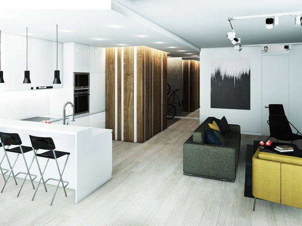 Фото из портфолио квартира в Минске - ЖК Каскад - для молодого человека – фотографии дизайна интерьеров на INMYROOM