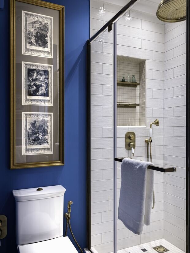 Фотография: Ванная в стиле Классический, Эклектика, Малогабаритная квартира, Квартира, Проект дня, Москва, Хрущевка, Кирпичный дом, 2 комнаты, до 40 метров, Винтажный, эклектика с элементами классики и современного, Дмитрий Якубов – фото на INMYROOM