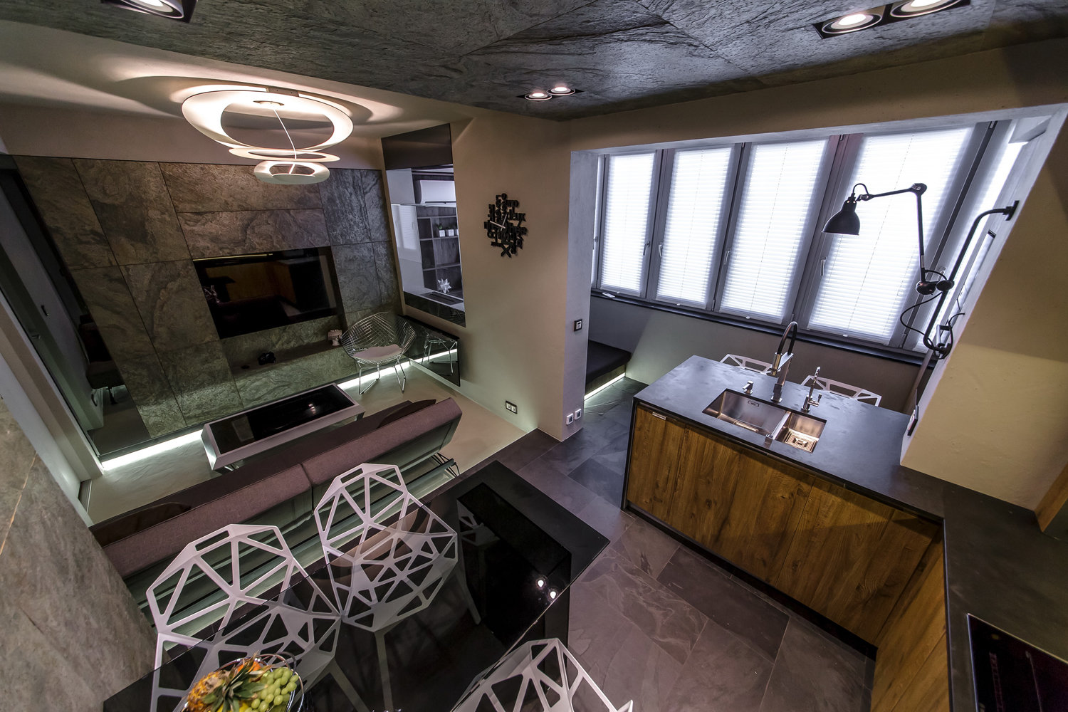 Фотография: Кухня и столовая в стиле Лофт, Гостиная, Квартира, Архитектура, Мебель и свет, Прочее, Проект недели, Переделка – фото на INMYROOM