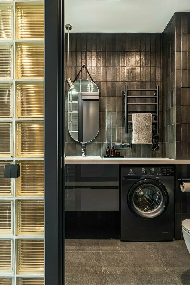 Фотография: Ванная в стиле Современный, Малогабаритная квартира, Проект недели, Санкт-Петербург, 2 комнаты, 40-60 метров, Livet architects – фото на INMYROOM