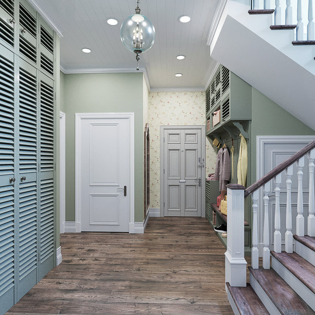 Фотография: Прихожая в стиле Прованс и Кантри, Дом, Проект недели, Дом и дача, Екатеринбург, Юлия Калеми, 4 и больше, Более 90 метров – фото на INMYROOM