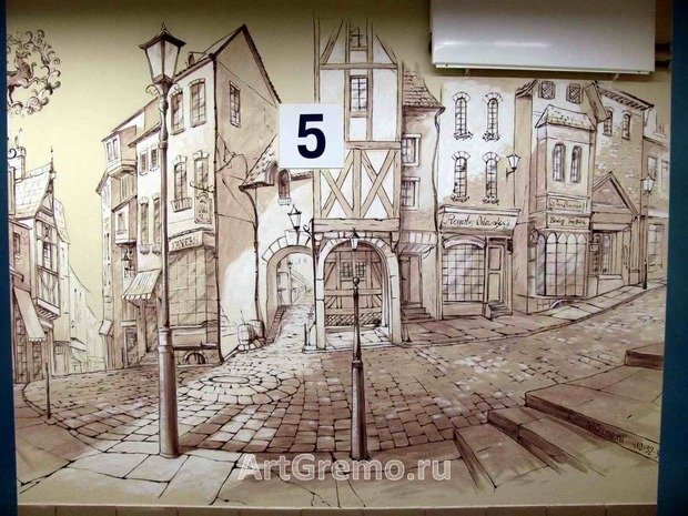 Фото из портфолио Роспись стен "акварелью" – фотографии дизайна интерьеров на INMYROOM
