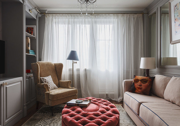 Фотография: Гостиная в стиле Классический, Современный, Эклектика, Квартира, Россия, Проект недели, Новая Москва, Ольга Куликовская-Эшби, Interior Box – фото на INMYROOM