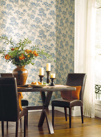 Фотография: Кухня и столовая в стиле Прованс и Кантри, Декор интерьера, Дизайн интерьера, Цвет в интерьере, Обои – фото на INMYROOM