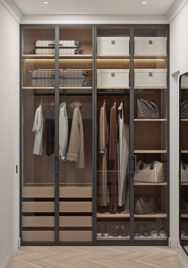 Фотография: Гардеробная в стиле Современный, Квартира, Проект недели, Москва, 4 и больше, Более 90 метров, Диана Бганова – фото на INMYROOM