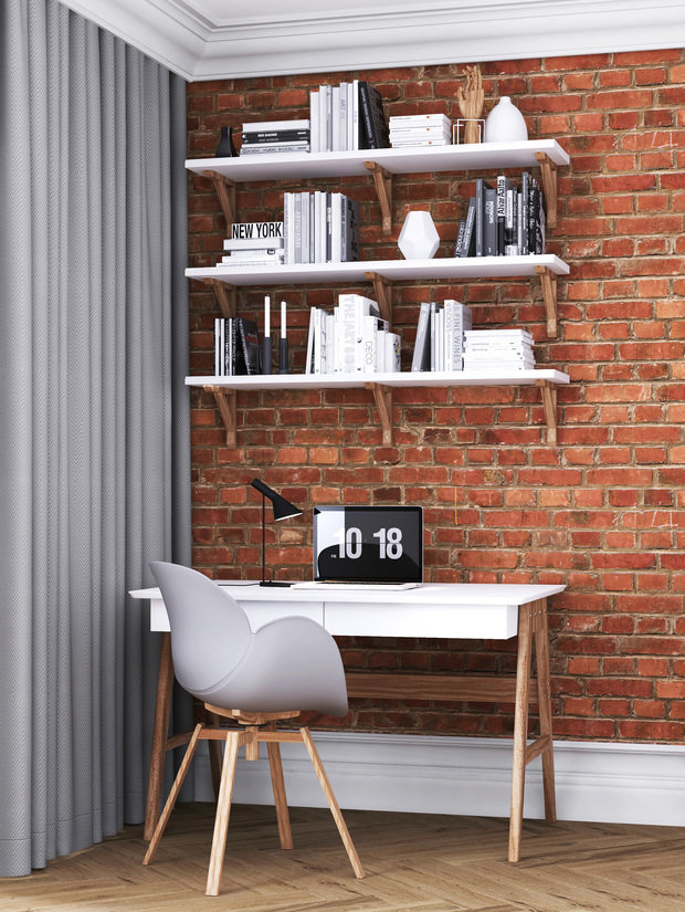 Фотография: Кабинет в стиле Современный, Квартира, Проект недели, Санкт-Петербург, Кирпичный дом, 3 комнаты, 40-60 метров, Bobo.space – фото на INMYROOM