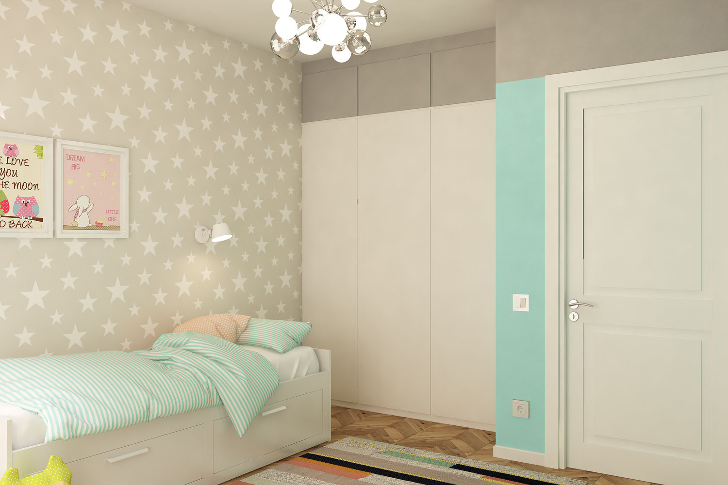 Фотография: Детская в стиле Современный, Квартира, Проект недели, Эко, Беларусь, Минск, Блочный дом, 3 комнаты, 60-90 метров, Виктория Зазнова – фото на INMYROOM