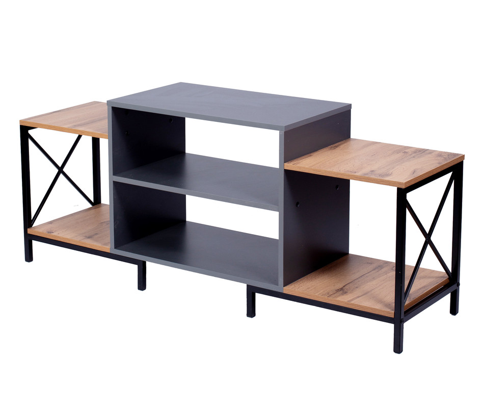 Тумба под ТВ Loft бежево-серого цвета