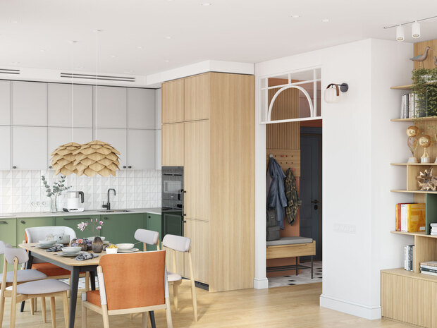 Фотография: Кухня и столовая в стиле Современный, Квартира, Проект дня, Москва, 4 и больше, Более 90 метров, ЖК «ILove» – фото на INMYROOM