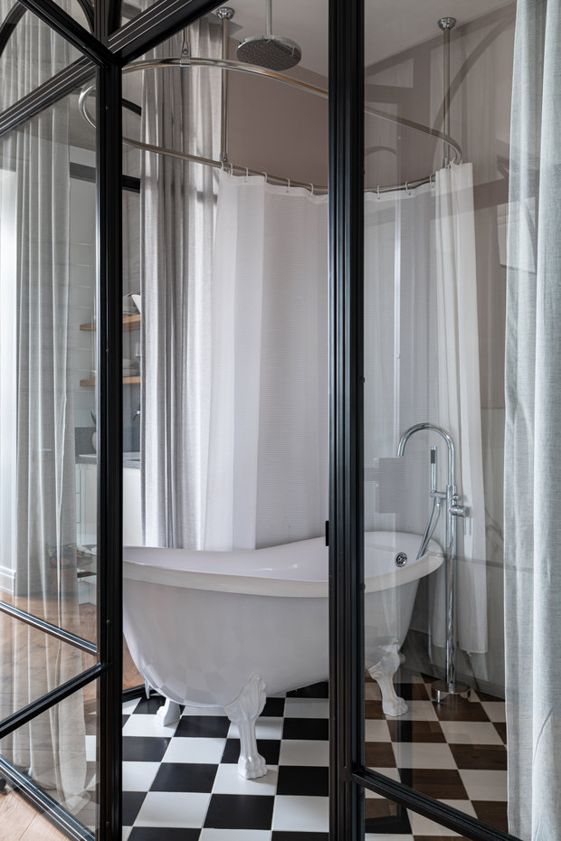 Фотография: Ванная в стиле Эклектика, Классический, Лофт, Квартира, Студия, Проект недели, Москва, 40-60 метров, Студия дизайна интерьеров Алексея Сушкова, Алексей Сушков – фото на INMYROOM