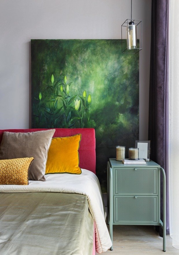 Фотография: Спальня в стиле Современный, Квартира, Проект недели, Москва, 2 комнаты, 40-60 метров, Мастерская Добровских, Анна Добровская – фото на INMYROOM