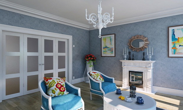 Фото из портфолио Гостиная в синих тонах. – фотографии дизайна интерьеров на INMYROOM