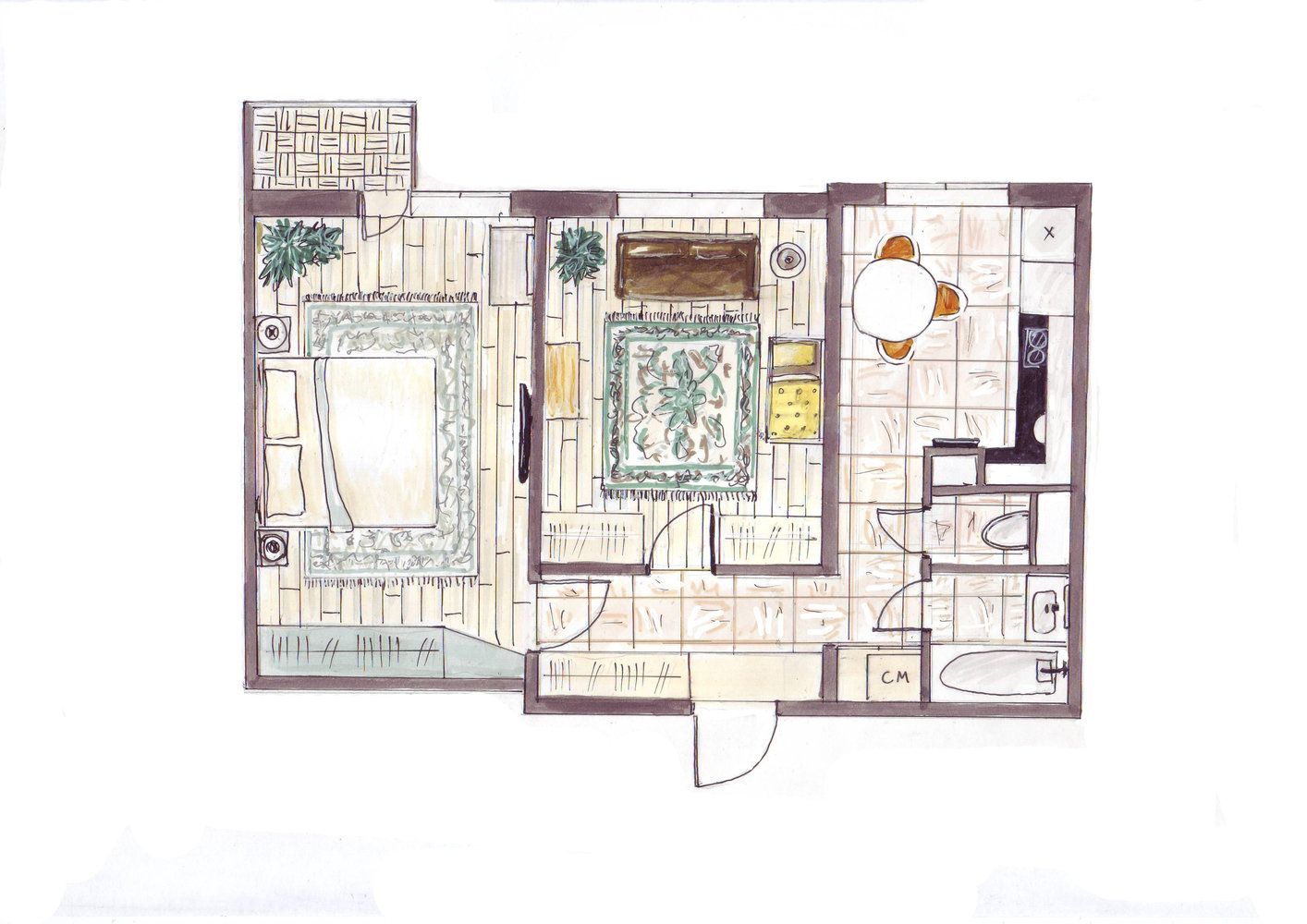 Фотография: Планировки в стиле , Современный, Квартира, Проект недели, Москва, 2 комнаты, 40-60 метров, Людмила Данилевич – фото на INMYROOM Фотография: Планировки в стиле , Современный, Квартира, Проект недели, Москва, 2 комнаты, 40-60 метров, Людмила Данилевич – фото на INMYROOM