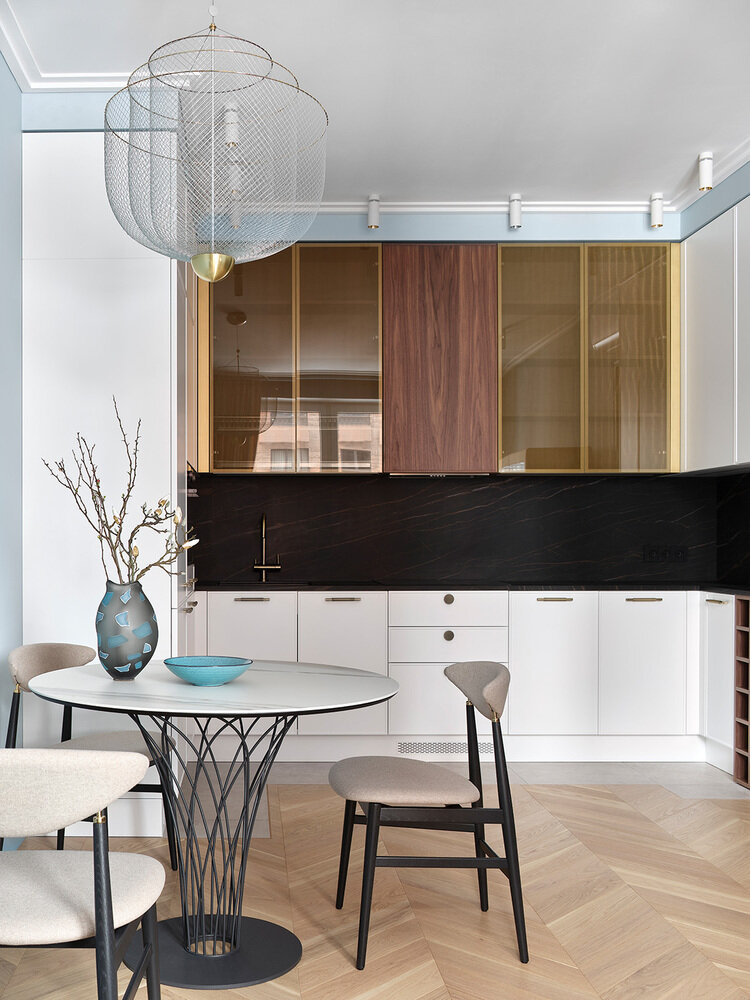 Фотография: Кухня и столовая в стиле Современный, Квартира, Проект недели, Москва, Монолитный дом, 3 комнаты, 40-60 метров, Анастасия Холопцева – фото на INMYROOM