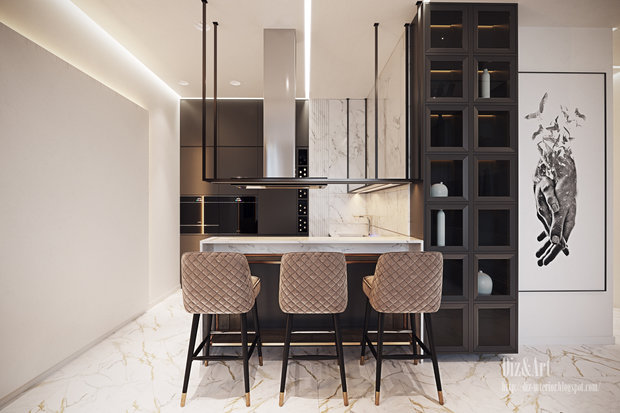 Фото из портфолио Дизайн гостиной-кухни. – фотографии дизайна интерьеров на INMYROOM