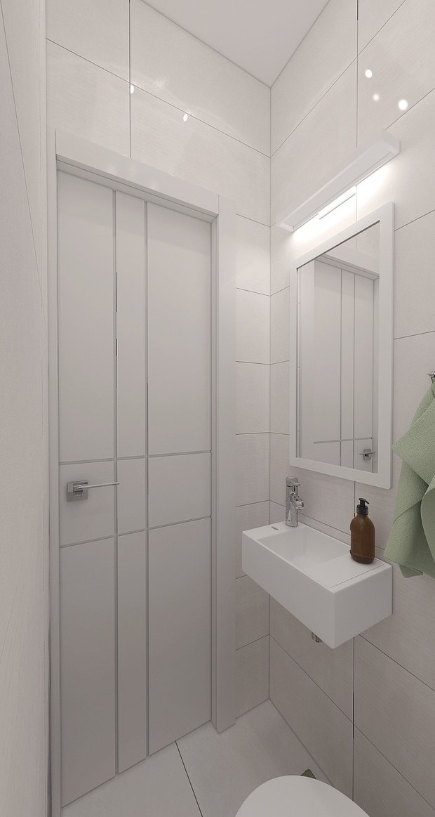 Визуализация интерьера ванной комнаты в стиле минимализм