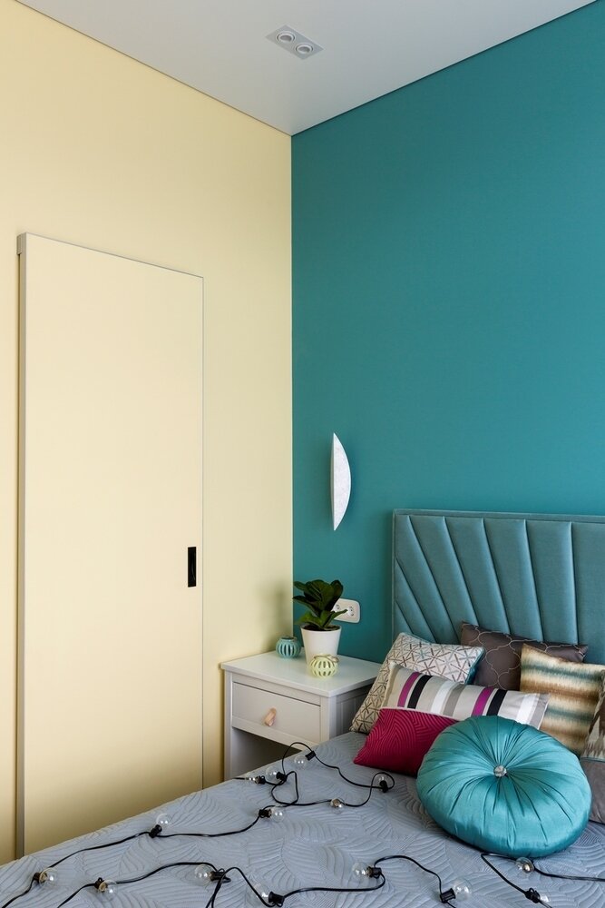 Фотография: Спальня в стиле Современный, Квартира, Проект недели, Москва, 2 комнаты, до 40 метров, 40-60 метров, Надежда Требухина – фото на INMYROOM