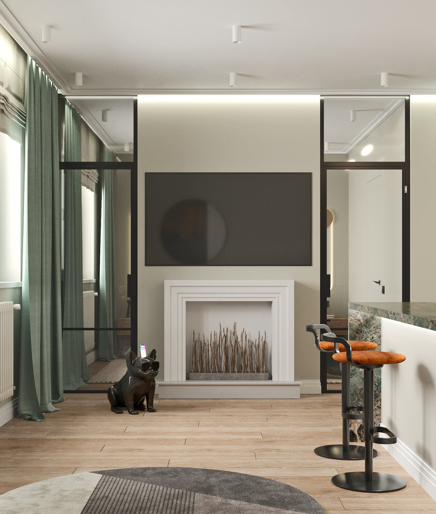 Фотография: Гостиная в стиле Современный, Квартира, Проект недели, Москва, 2 комнаты, 40-60 метров, SKStudio – фото на INMYROOM Фотография: Гостиная в стиле Современный, Квартира, Проект недели, Москва, 2 комнаты, 40-60 метров, SKStudio – фото на INMYROOM