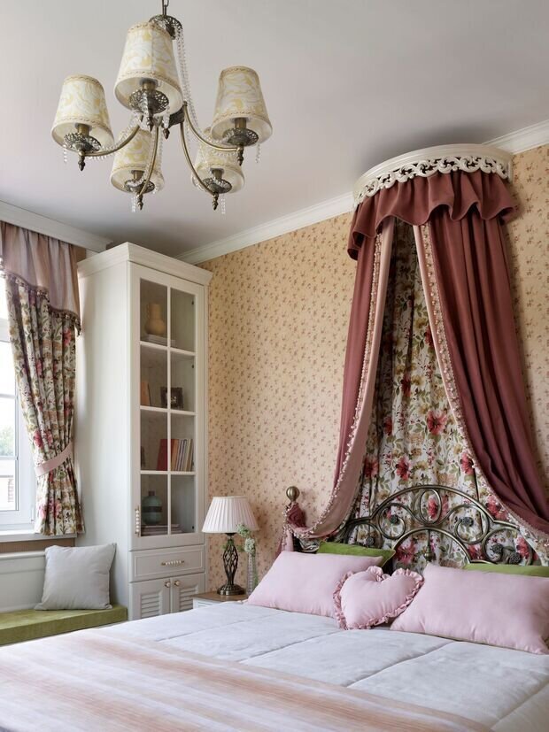 Фотография: Спальня в стиле Прованс и Кантри, Классический, Эклектика, Дом, Проект дня, Москва, Дом и дача, Блочный дом, 4 и больше, Более 90 метров, Анастасия Беляева – фото на INMYROOM