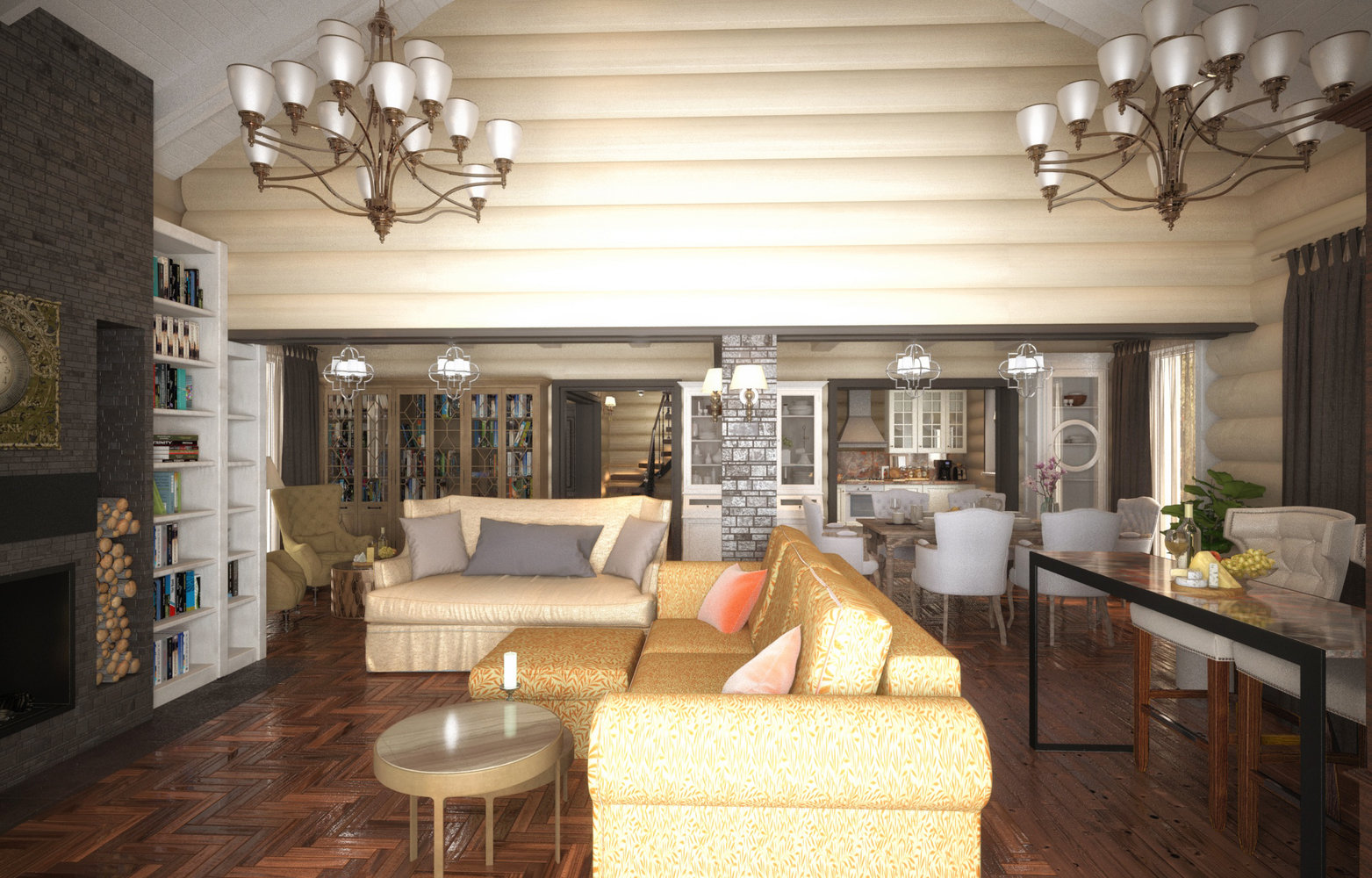 Фотография: Гостиная в стиле Прованс и Кантри, Дом, Проект недели, Дача, Дом и дача, Дмитровский район, Татьяна Безверхая – фото на INMYROOM