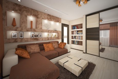 Дизайн интерьера в 1к.кв в ЖК Авиатор на ул. Орджоникидзе
