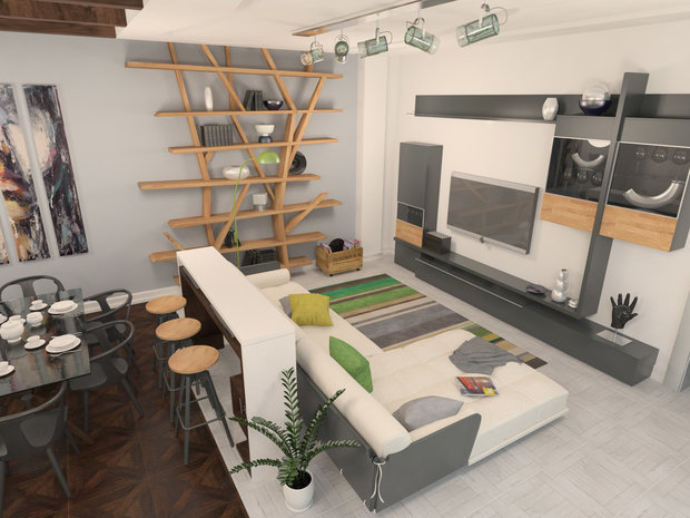 Фото из портфолио Интерьер кухни-гостиной "Макс + Лина" – фотографии дизайна интерьеров на INMYROOM