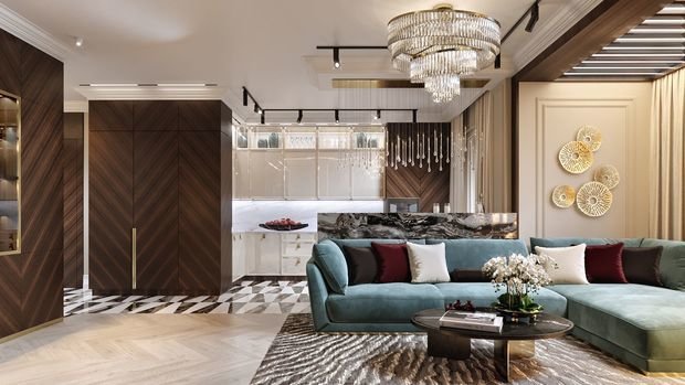 Фото из портфолио Квартира 118,2 м² в ЖК Тимирязевский: компромисс мужского и женского: баланс резких форм и мягких линий – фотографии дизайна интерьеров на INMYROOM