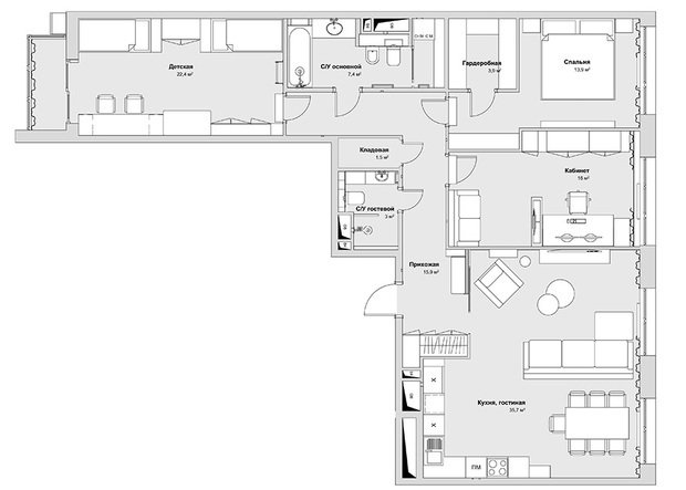 Фото из портфолио 108_silver – фотографии дизайна интерьеров на INMYROOM
