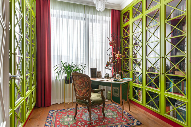 Фотография: Кабинет в стиле Эклектика, Квартира, Проект недели, Москва, 3 комнаты, 60-90 метров, Legkocom, Ирина Волченко – фото на INMYROOM