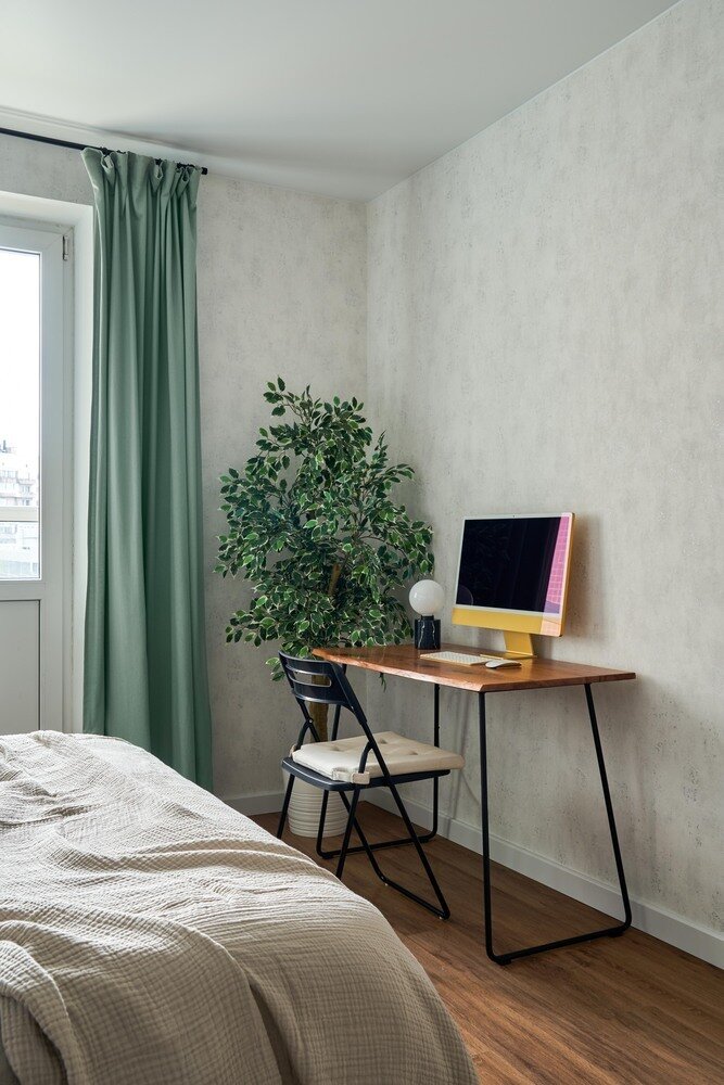 Фотография: Спальня в стиле Современный, Квартира, Проект недели, Санкт-Петербург, Панельный дом, 2 комнаты, 40-60 метров, 137, Евгения Аборина – фото на INMYROOM