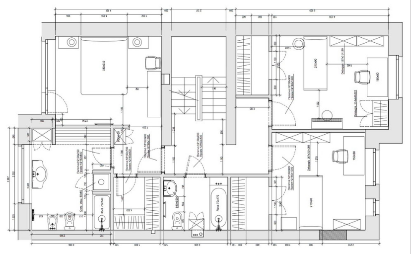 План с расстановкой мебели, 2 этаж План с расстановкой мебели, 2 этаж