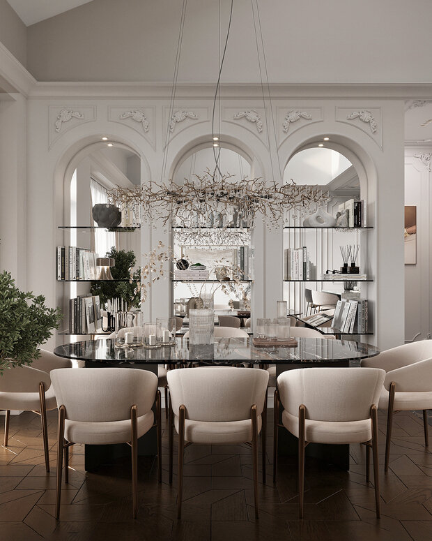 Фото из портфолио Дизайн интерьера квартиры в ЖК «Alpen (Альпен)» в стиле современная классика – фотографии дизайна интерьеров на INMYROOM