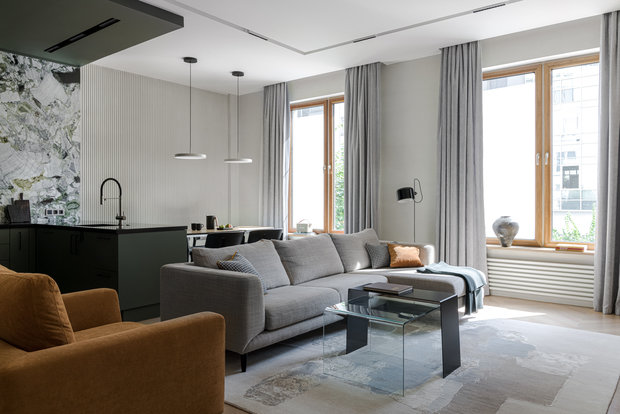 Фотография: Гостиная в стиле Современный, Минимализм, Квартира, Проект недели, Москва, 4 и больше, Более 90 метров, DSGN HUB – фото на INMYROOM