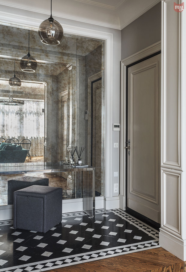 Фотография: Прихожая в стиле Прованс и Кантри, Эклектика, Квартира, Проект недели, Москва, Ольга Абрамова, Монолитный дом, 3 комнаты, Более 90 метров – фото на INMYROOM