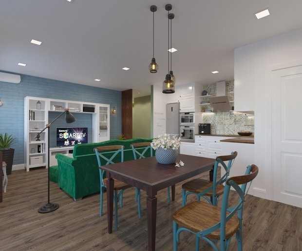 Фото из портфолио Четырехкомнатная квартира для молодой семьи  – фотографии дизайна интерьеров на INMYROOM