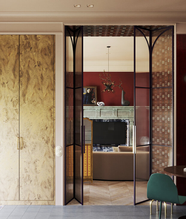 Фотография: Гостиная в стиле Эклектика, Квартира, Проект дня, Москва, 3 комнаты, Более 90 метров, Оксана Заварзина, Евгений Шевченко – фото на INMYROOM