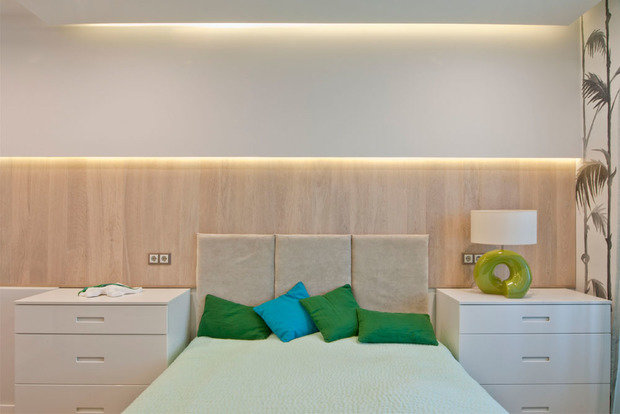 Фотография: Спальня в стиле Современный, Квартира, Проект недели, Московская область, Реутов, новостройка, Яна Страхатова, Сергей Страхатов, Арт Клуб студия, Монолитный дом, 2 комнаты, 60-90 метров – фото на INMYROOM