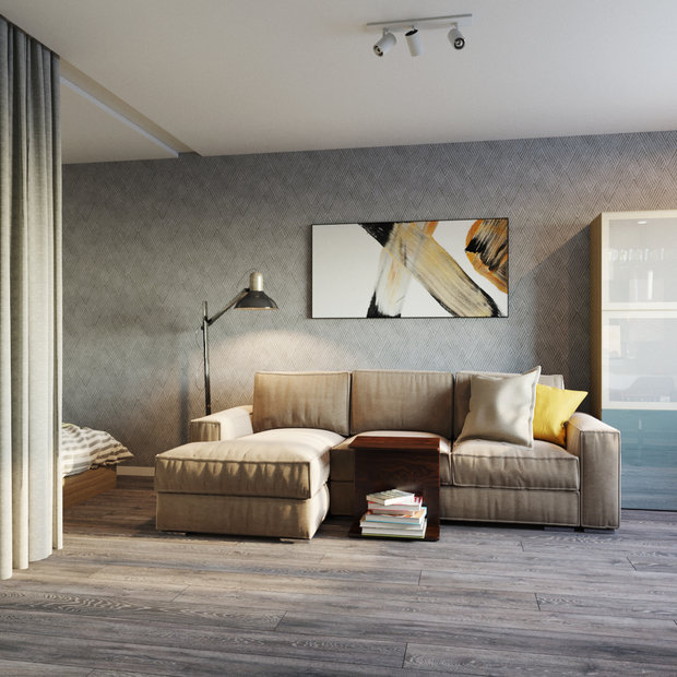Фото из портфолио квартира для молодого человека 43 м2 в Минске, просп. Держинского – фотографии дизайна интерьеров на INMYROOM