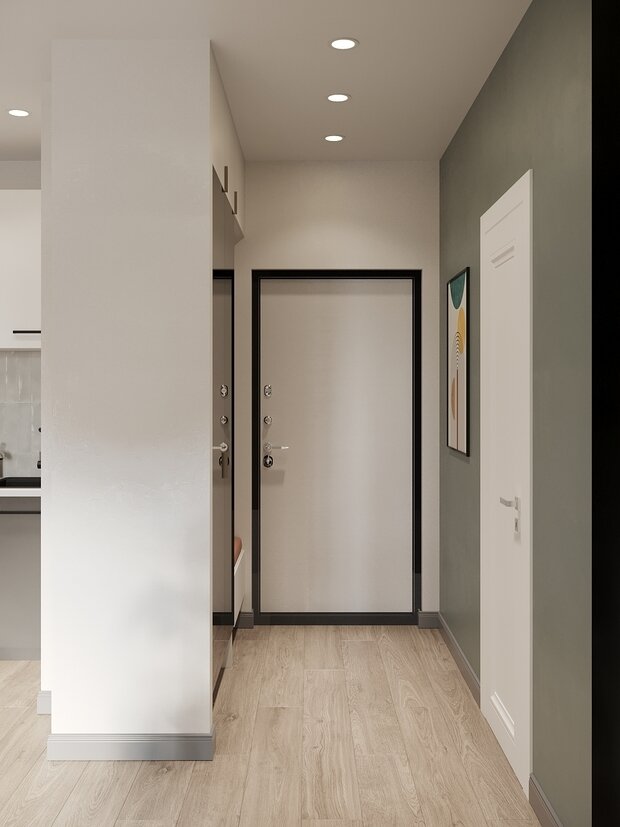 Фотография: Прихожая в стиле Современный, Малогабаритная квартира, Проект дня, Москва, Монолитный дом, 2 комнаты, до 40 метров, Елена Бургонская – фото на INMYROOM