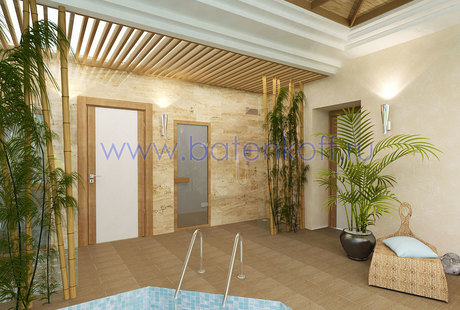 Дизайн проект бассейна в коттедже в поселке Сысерть 