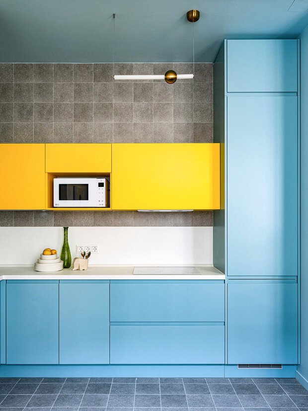 Фотография: Кухня и столовая в стиле Современный, Эклектика, Квартира, Проект недели, Москва, 2 комнаты, 40-60 метров, Наталия Турченко – фото на INMYROOM