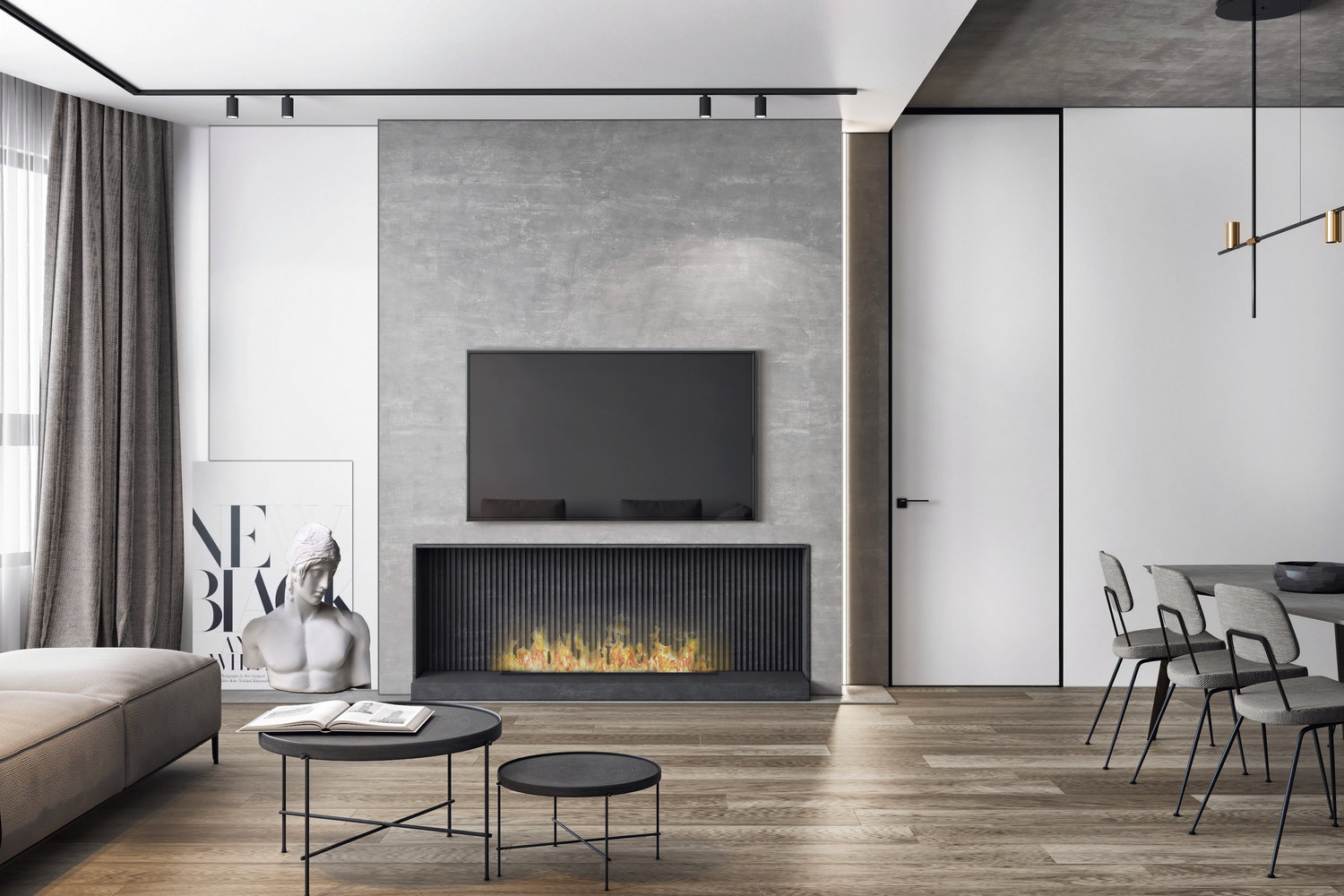 Фотография: Гостиная в стиле Минимализм, Скандинавский, Квартира, Проект недели, Москва, Монолитный дом, Quadro room, 3 комнаты, Более 90 метров – фото на INMYROOM Фотография: Гостиная в стиле Минимализм, Скандинавский, Квартира, Проект недели, Москва, Монолитный дом, Quadro room, 3 комнаты, Более 90 метров – фото на INMYROOM